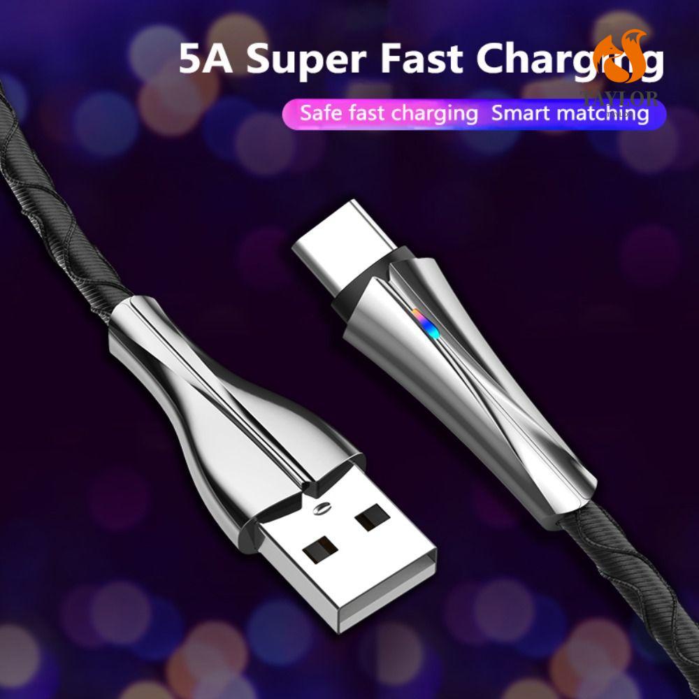 Cáp Sạc Nhanh / Chuyển Đổi Dữ Liệu TAYLOR1 Type C Micro USB 5A Có Đèn LED Chất Lượng Cao