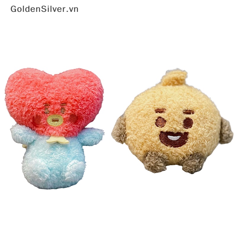 Móc Khóa Hình Đồ chơi nhồi bông BT21 Kpop Goldsilver 10CM Đáng Yêu