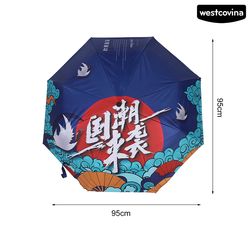 [COD]☁Dù Vải Gấp Tự Động Chống Rơi Phong Cách Trung Hoa