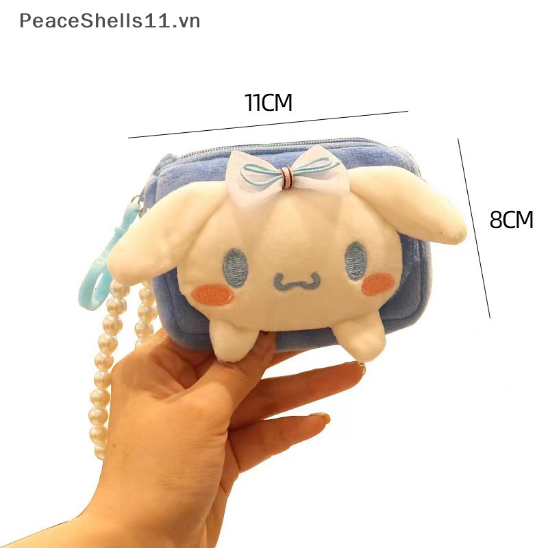 Ví Đựng Tiền Xu Lông Nhung Có Dây Đeo Ngọc Trai Dễ Thương Cho Nữ