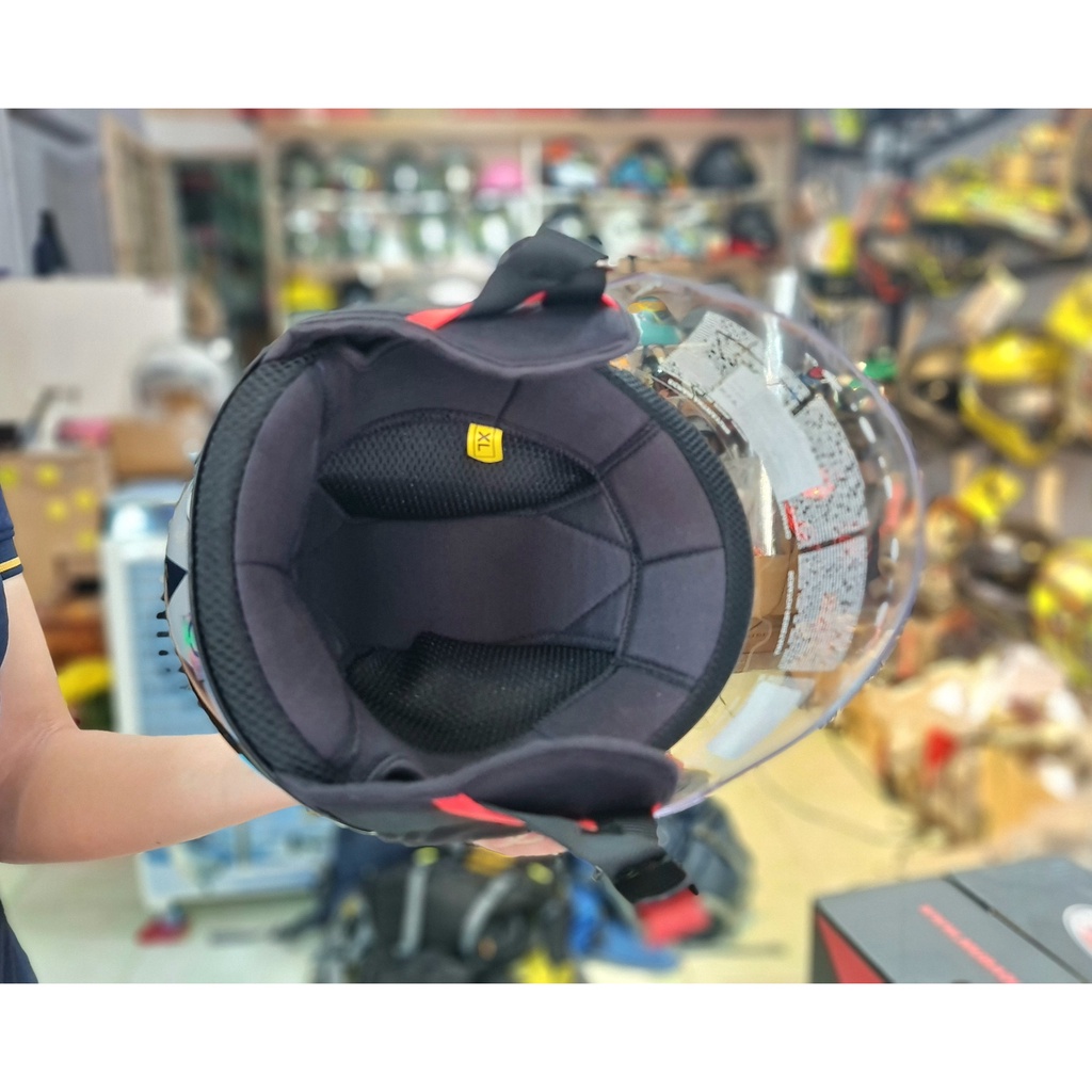 Nón bảo hiểm chính hãng KYT Tiger Jet màu 03 đen xanh bạc
