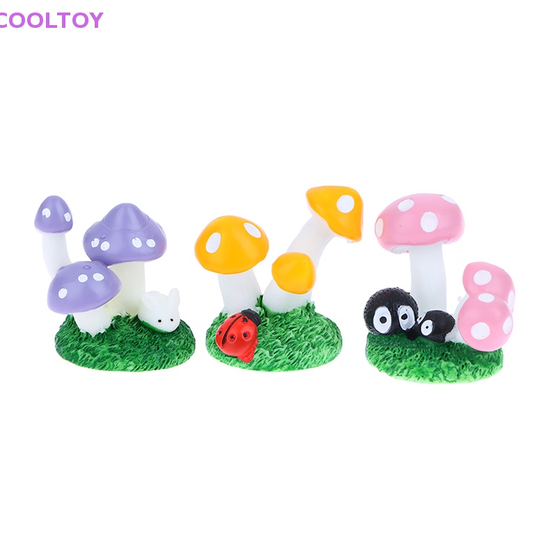 Đồ trang trí Nấm Hoạt Hình Mini Bằng Nhựa Resin Trang Trí Thủ Công