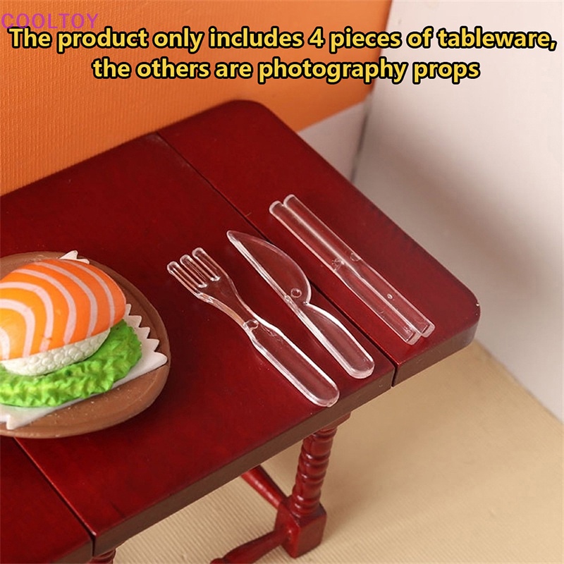 1 Bộ Muỗng Nĩa Trang Trí Nhà Búp Bê 1: 6