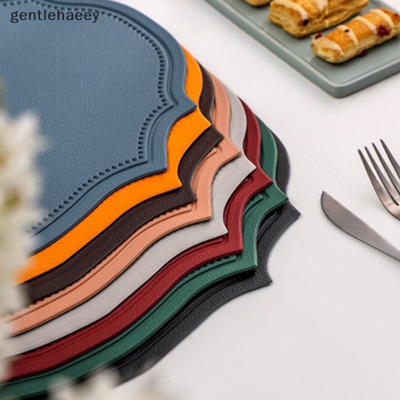 Gent Tấm Lót Cốc Cà Phê Bằng Da Chống Thấm Nước Hình Dạng Không Đều Cho Nhà Bếp EN