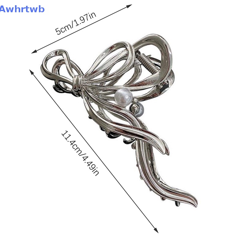 Kẹp Tóc Đính Ruy Băng Màu Vàng / Bạc Thời Trang Cho Nữ Mới