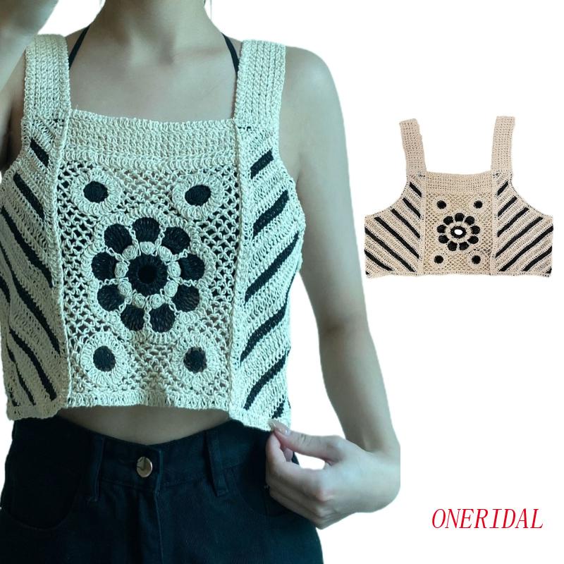 Áo Lửng Không Tay Họa Tiết Sọc Hoa Thời Trang Gợi Cảm Cho Nữ