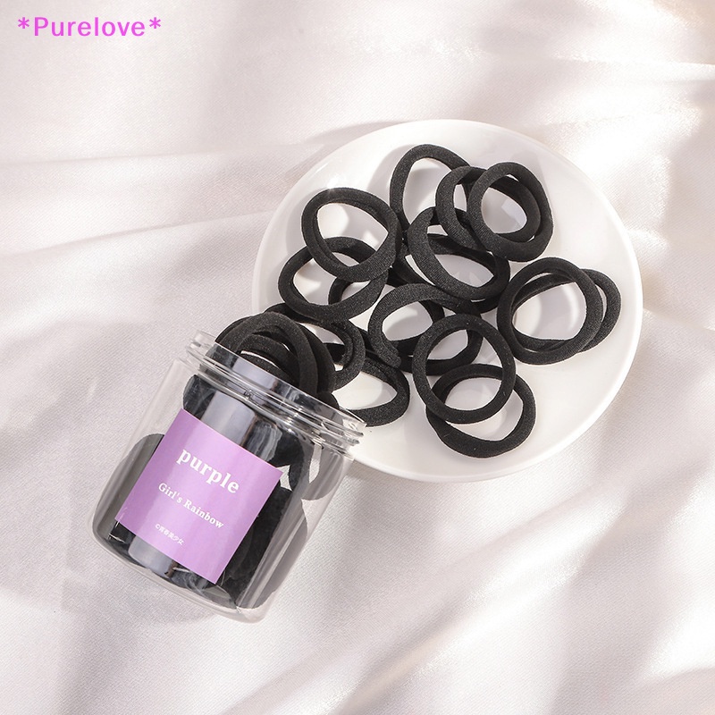 Hộp 50 Dây Buộc Tóc Co Giãn Màu Trơn Đơn Giản Mới