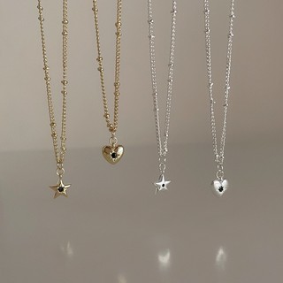 Dây chuyền mặt hình ngôi sao / trái tim đính đá zircon xinh xắn cho nữ
