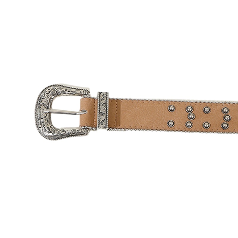 Thắt Lưng Da Pu Khóa Kim Loại Kiểu Cao Bồi Cho Nữ
