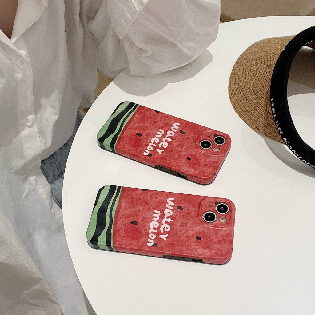 Ốp Điện Thoại PC Cứng Chống Sốc Họa Tiết Dưa Hấu Cho iPhone 13 12 11 14 Pro Max