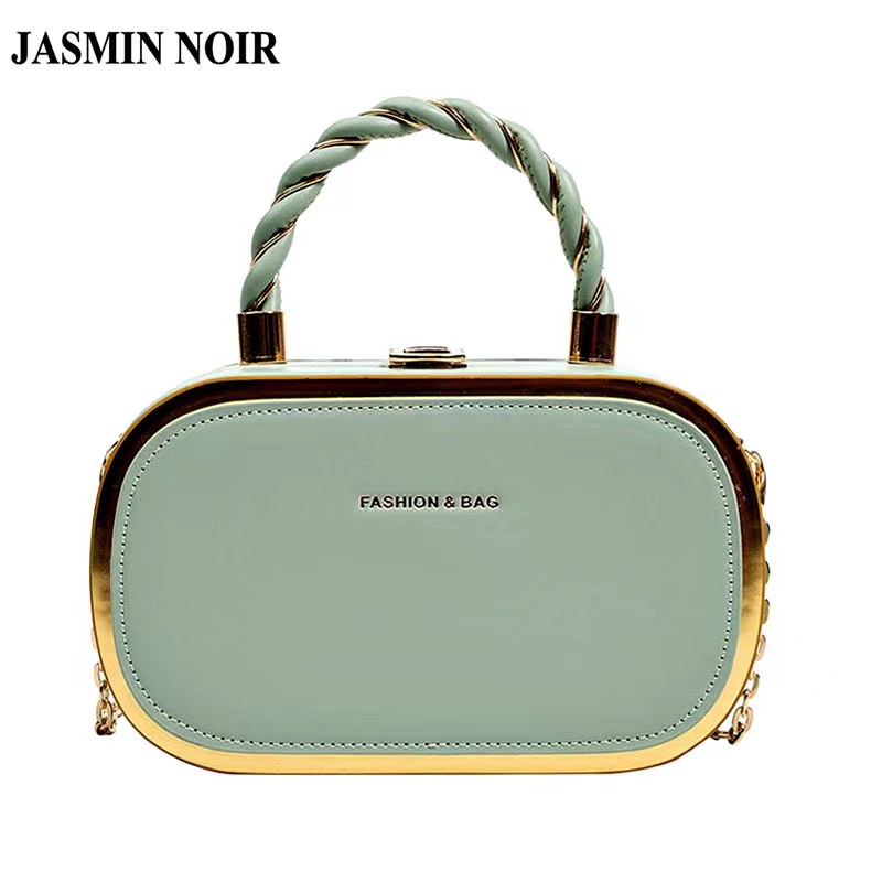 Túi Xách JASMIN NOIR Da PU Phối Dây Xích Có Khóa Thời Trang Cho Nữ