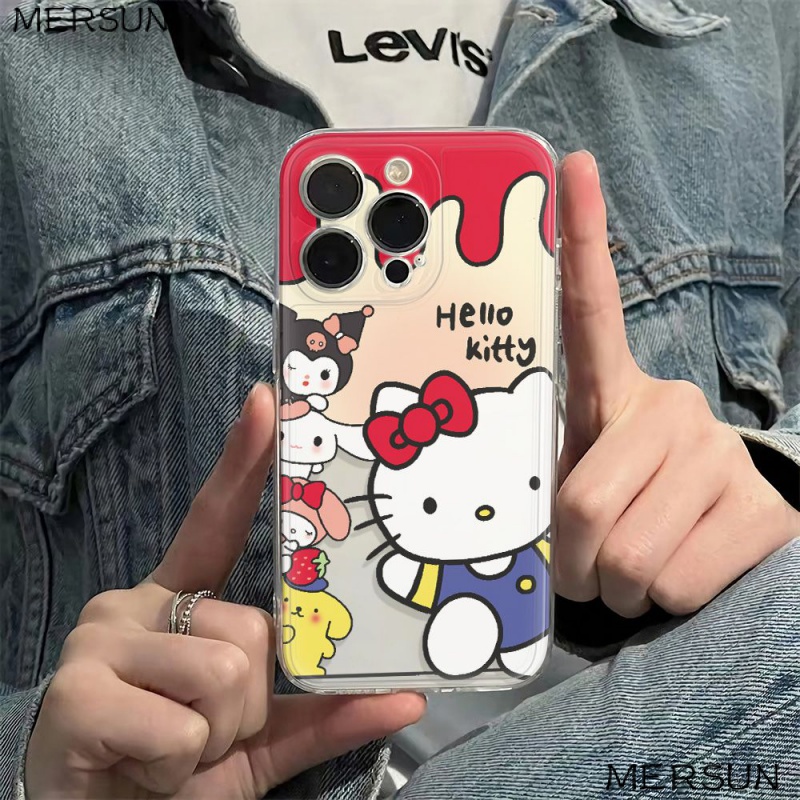 ✅Ốp Điện Thoại Dẻo Họa Tiết Hoạt Hình Chú Mèo Dễ Thương Cho iPhone1213plusmaxkitty 14pro6ins78 IABM 11