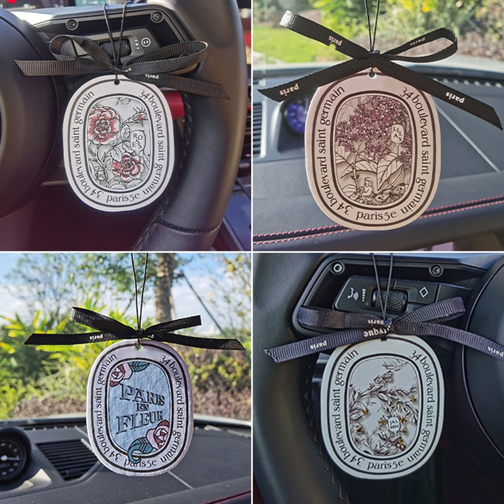 Nước Hoa Khô - Dây Thơm Treo Xe Hương Nước Hoa Pháp  Miếng thơm khử mùi hôi treo ô tô, tủ quần áo