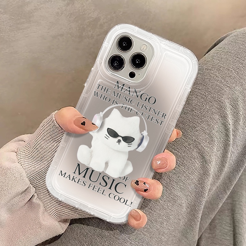 Ốp Điện Thoại Silicon TPU Mềm Chống Sốc In Hình Mèo Âm Nhạc Dễ Thương Cho IPhone 14 13 11 12 Pro XS Max X XR 7 + 8 Plus