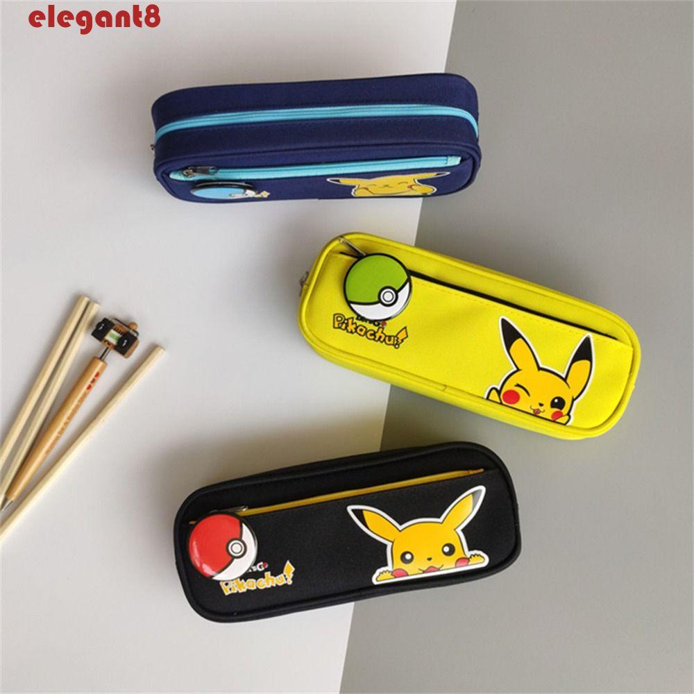 Túi Đựng Bút Chì Sức Chứa Lớn Họa Tiết Pokemon Dễ Thương Cho Học Sinh