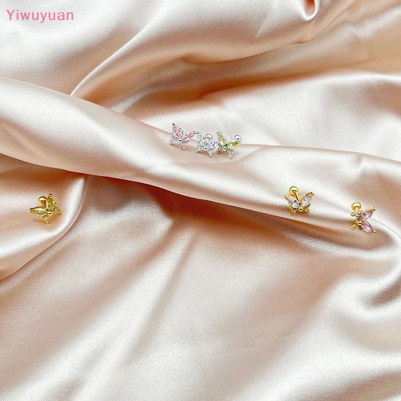 1 Khuyên Tai Xoắn Ốc Đính Đá Zircon Hình Bướm Mới