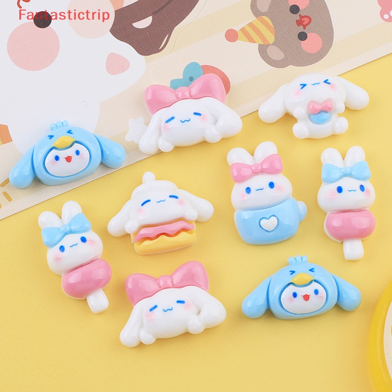[Fantastictrip] Set 10 Phụ Kiện Ghim Cài Áo Trang Sức Hình Chú Chó Trắng Dễ Thương Bằng Chất Liệu Resin Có Nam Châm Gắn Tủ Lạnh /
