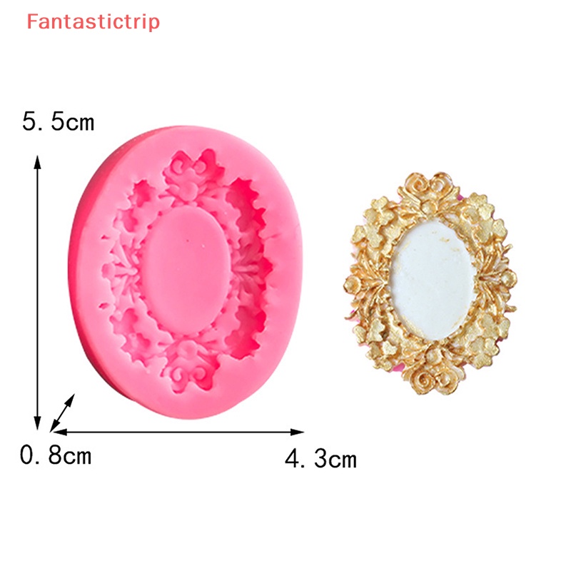 [Fantastictrip] Khuôn Silicon Làm Khung Ảnh Cổ Điển Phù Hợp Cho Trang Trí Bánh Sô Cô La / Đất Sét Polymer