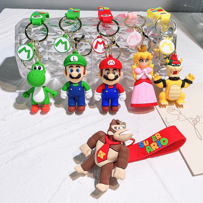 Mô Hình Nhân Vật Game Super Mario Bros Luigi Toad Yoshi Bowser Bằng PVC