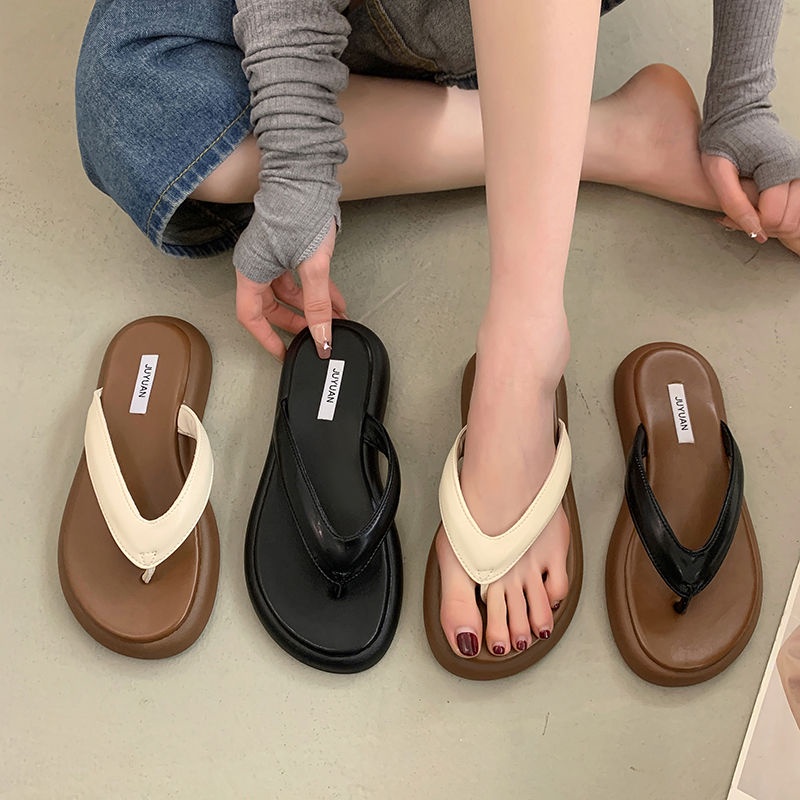 Dép Sandal Xỏ Ngón Đế Dày Chống Trượt Thời Trang Mùa Hè Mới 2023 Cho Nữ