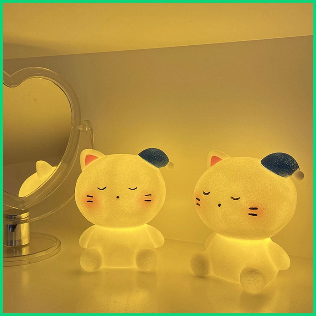 Đèn LED Ngủ Để Bàn Hình Mèo Mềm Mại Không Chói Mắt Di Động
