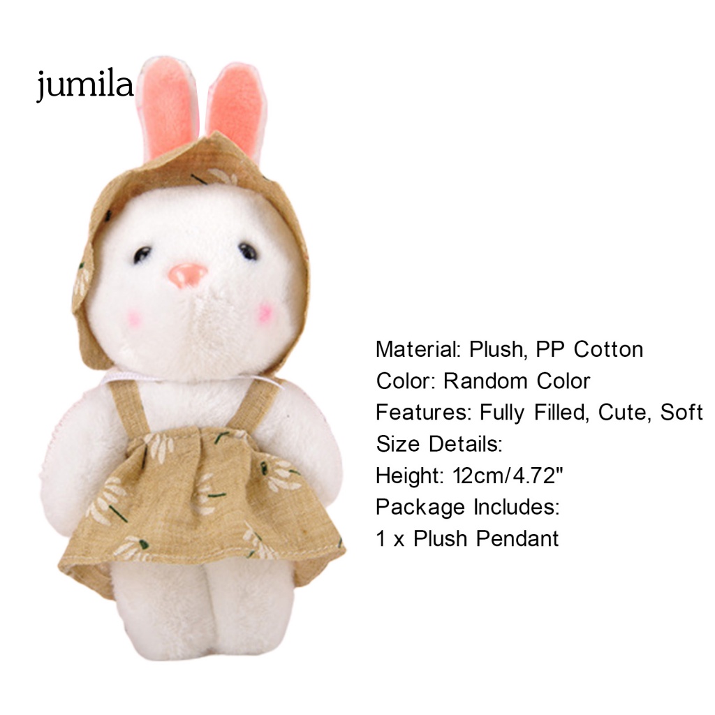 Móc Khóa Thỏ Nhồi Bông 12cm Đáng Yêu