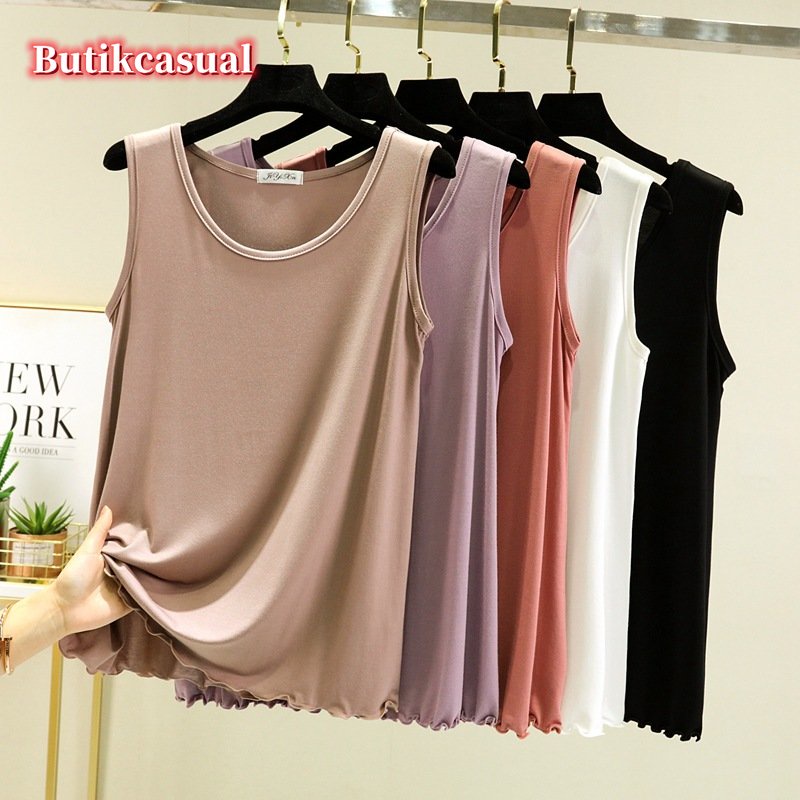Áo Thun cotton Mỏng Sát Nách Cổ Tròn Dáng Rộng Thời Trang Mùa Hè 2023 Mới Cho Nữ