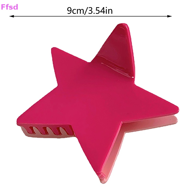 {Ffsd} Kẹp Tóc Acrylic Hình Ngôi Sao Năm Cánh Sáng Bóng Thời Trang Pentagram Y2k