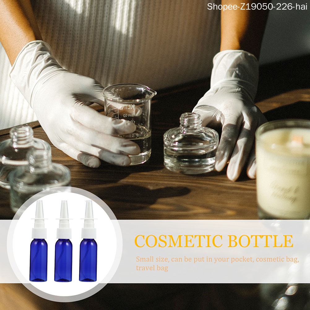 Bộ 6 Bình Xịt Phun Sương 12.5X2.5CM Bằng Nhựa Hình Tròn Màu Xanh Dương