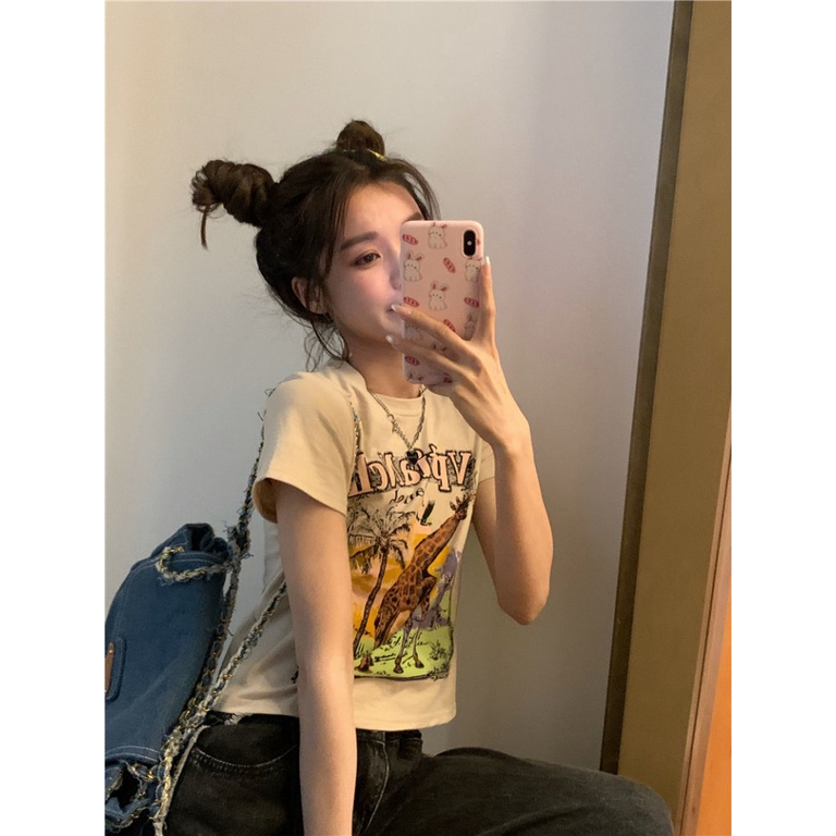 Áo baby tee Thun croptop Tay Ngắn Dáng Ôm Thời Trang Mùa Hè Kiểu Mới Cho Nữ