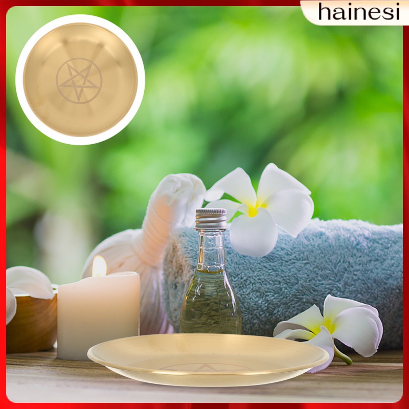 Home Decoration Jewelry Tray Décor Pentagram Metal Saucer Wicca Plate Candle Decorate Candlestick