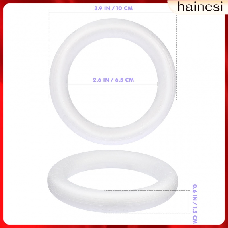 Set 10 Vòng Hoa Màu Trắng Bằng Xốp Chưa Trang Trí