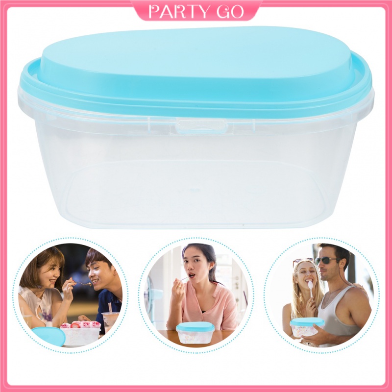 Hộp Đựng Bánh Kem / Món Tráng Miệng Trong Suốt Có Nắp Đậy Dùng Cho Tủ Lạnh