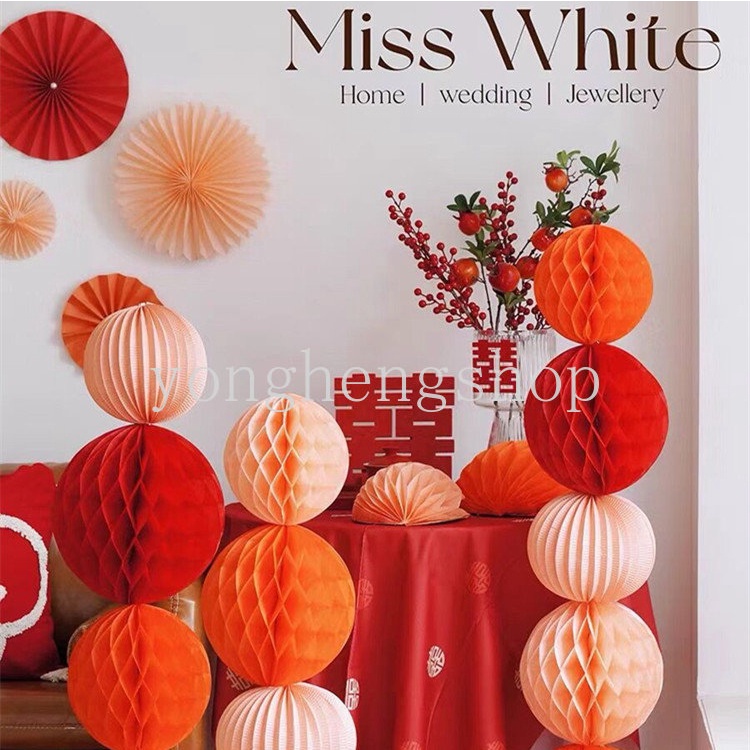 Set 5 Quả Cầu Giấy 15cm Dùng Để Trang Trí Tiệc Cưới / Sinh Nhật