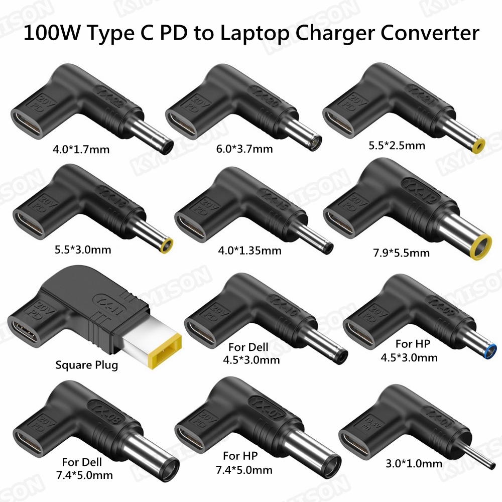 Bộ chuyển đổi sạc máy tính xách tay PD 100W Type C sang đa năng cho Bộ chuyển đổi nguồn DC Bộ chuyển đổi sạc nhanh USB-C