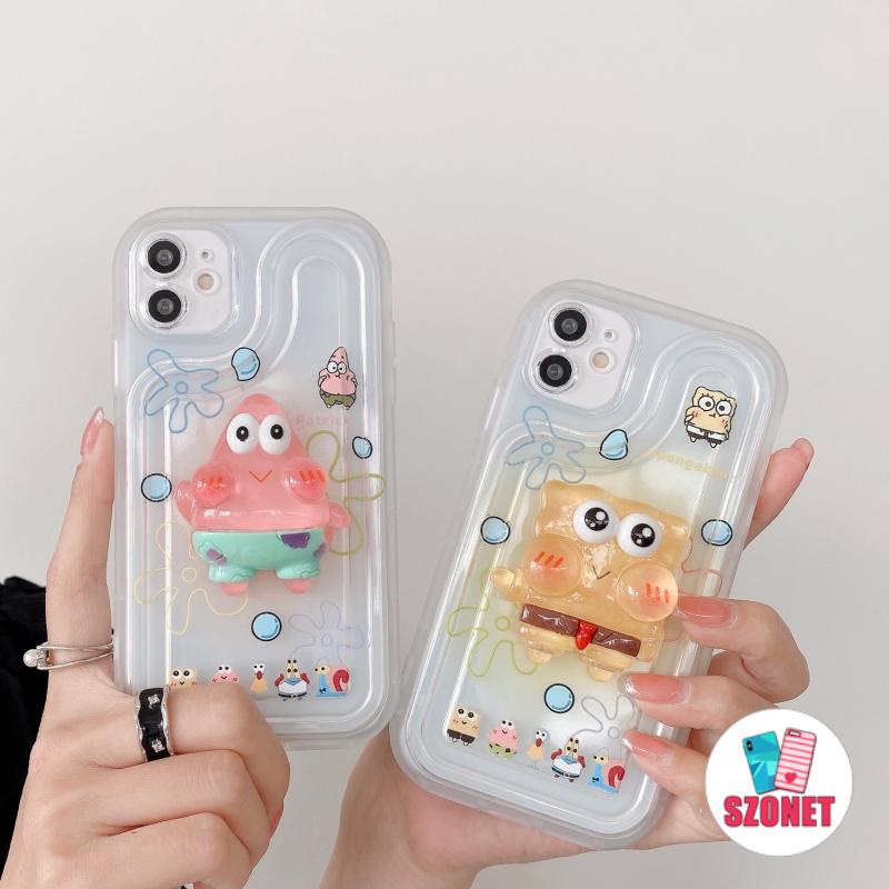 Ốp Điện Thoại Silicon Mềm Trong Suốt Chống Sốc Họa Tiết Hoạt Hình 3D Dễ Thương Cho iPhone 14 13 12 11 Pro Max 14 Plus