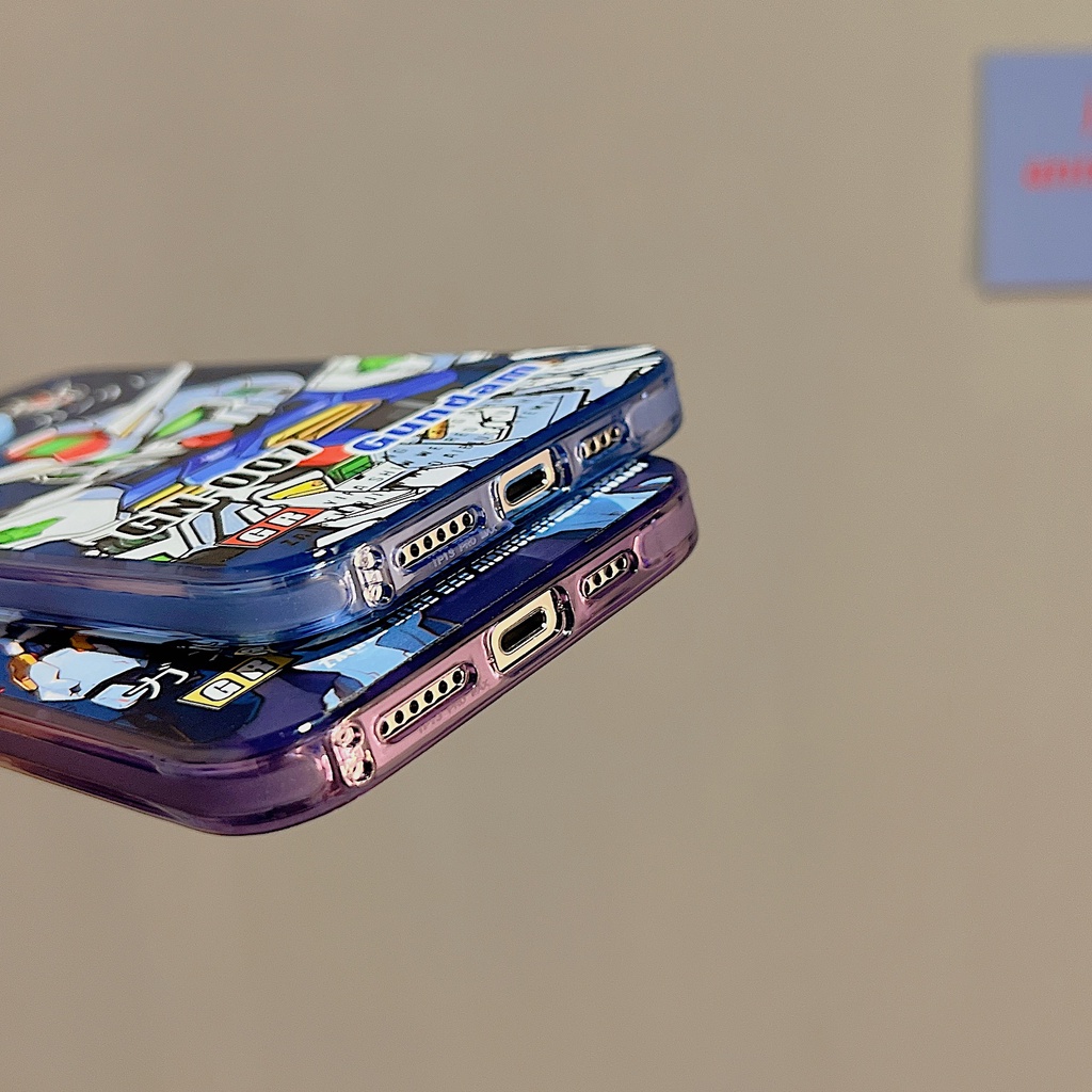 Ốp Điện Thoại Tpu Dẻo Trong Suốt Họa Tiết Hoạt Hình Hai Mặt Chống Rơi Cho iPhone 11 13 12 14 Pro Max