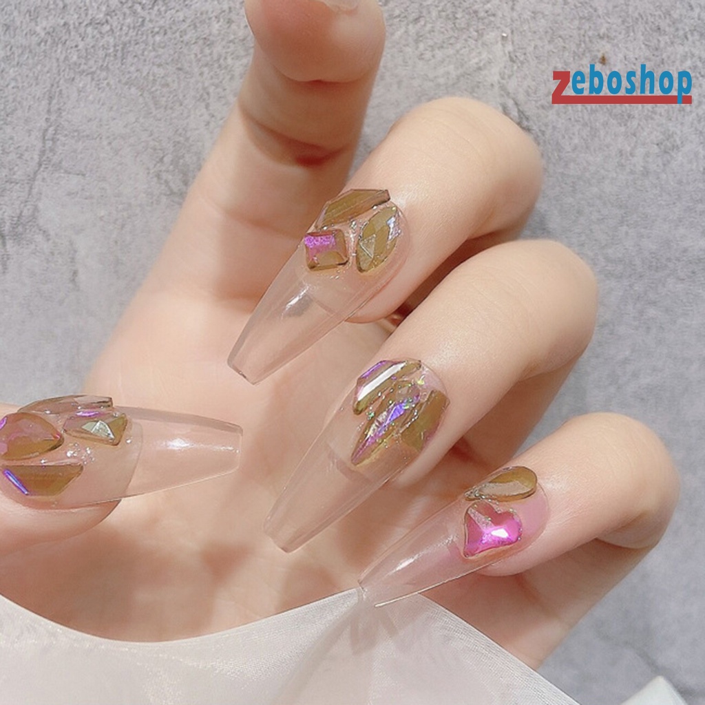 Set 100 Hạt Đá 3D Nhiều Kích Cỡ Trang Trí Móng Nghệ Thuật DIY