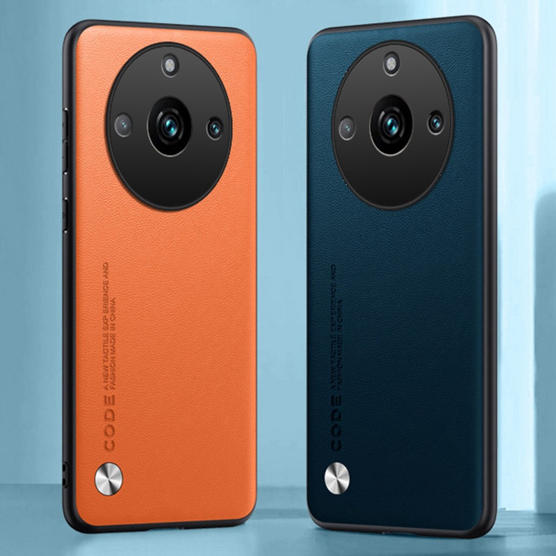 Ốp Điện Thoại Da PU Viền Silicon Dẻo Màu Trơn Siêu Mỏng Chống Sốc Cho Realme 11 Pro Plus 5G Realme 11 Pro Realme11