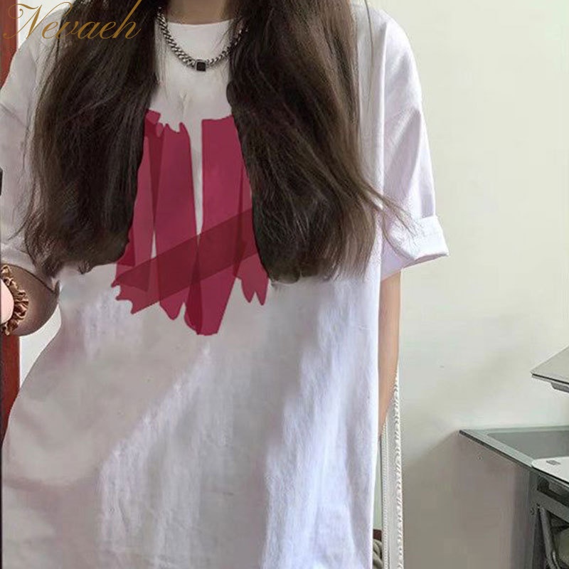 Áo Thun Nữ Ngắn Tay Cổ Tròn In Chữ Thời Trang Hàn Quốc Mới