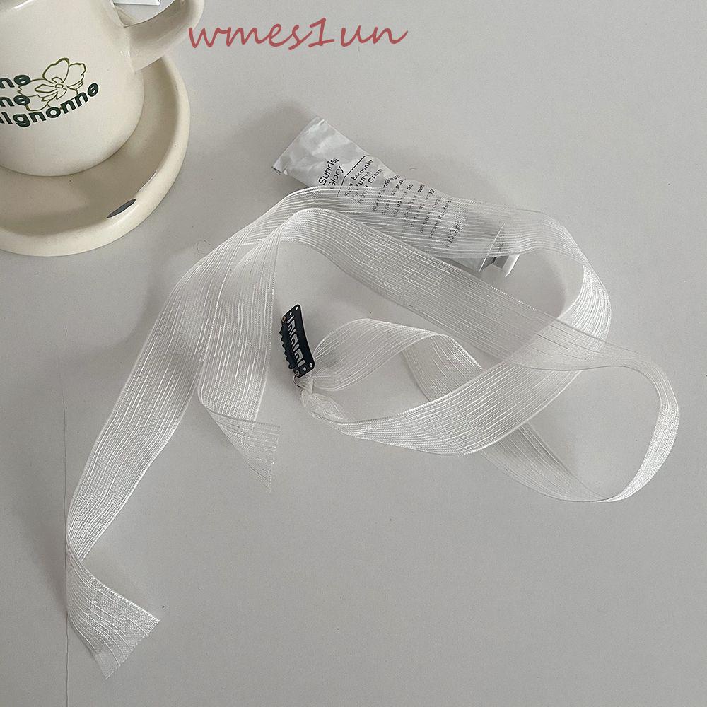 Kẹp Tóc Nơ Ren Ruy Băng Hàn Quốc Dễ Thương WMES15H Dành Cho Bạn Nữ