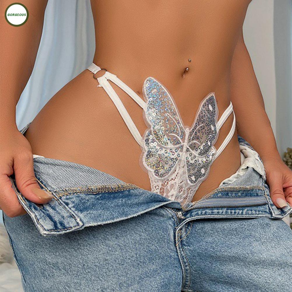 New Coming~G-string Embroidery Hollow Lingerie Low Waist Mesh Panties Perspective#Home Essentialses