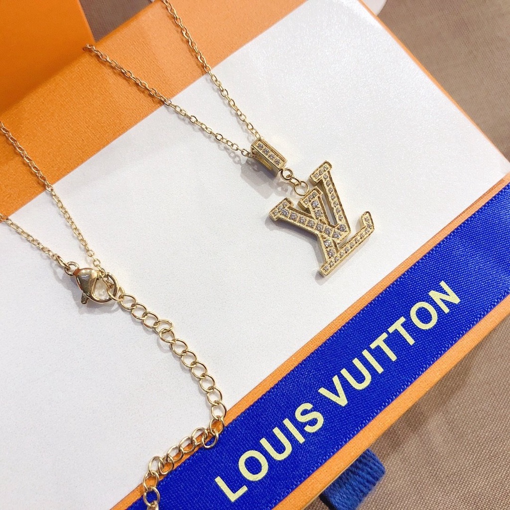 Vòng cổ Thép Titan Họa Tiết lv louis vuitton Thanh Lịch Cho Nam Và Nữ