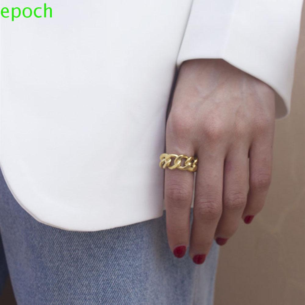 Epoch Nhẫn Đeo Ngón Tay Dạng Hở Họa Tiết Hình Học Phong Cách Gothic Vintage Thời Trang