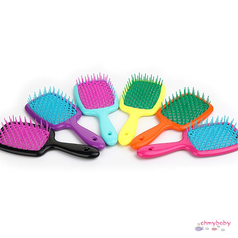 [Ready] Chống Tĩnh Điện Bàn Chải Tóc Tay Cầm Tháo Gỡ Lược Tắm Mạ Detangling Massage Rối [Z/9]