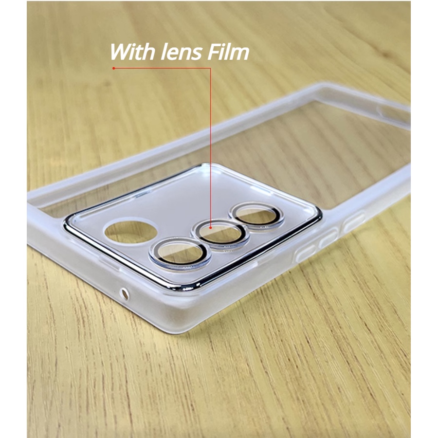 Dành Cho VIVO Y03 Y100 Y21S Y33S V30 Lite 4G Ốp Điện Thoại Chống Vân Tay Mờ Sang Trọng Cho VIVO V27e V29e V27 V29 Pro Vỏ Điện Thoại TPU Trong Suốt Nhiều Màu Sắc Có Phim Bảo Vệ Ống Kính
