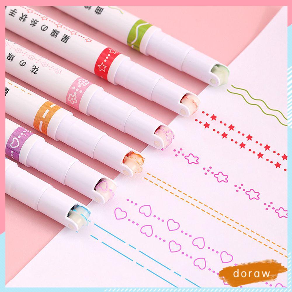 Bộ 6 Bút Bắt Sáng Dạng Cong Hình Bông Hoa Nhiều Hình Dạng Màu Sắc Dành Cho Văn Phòng / Giáng Sinh