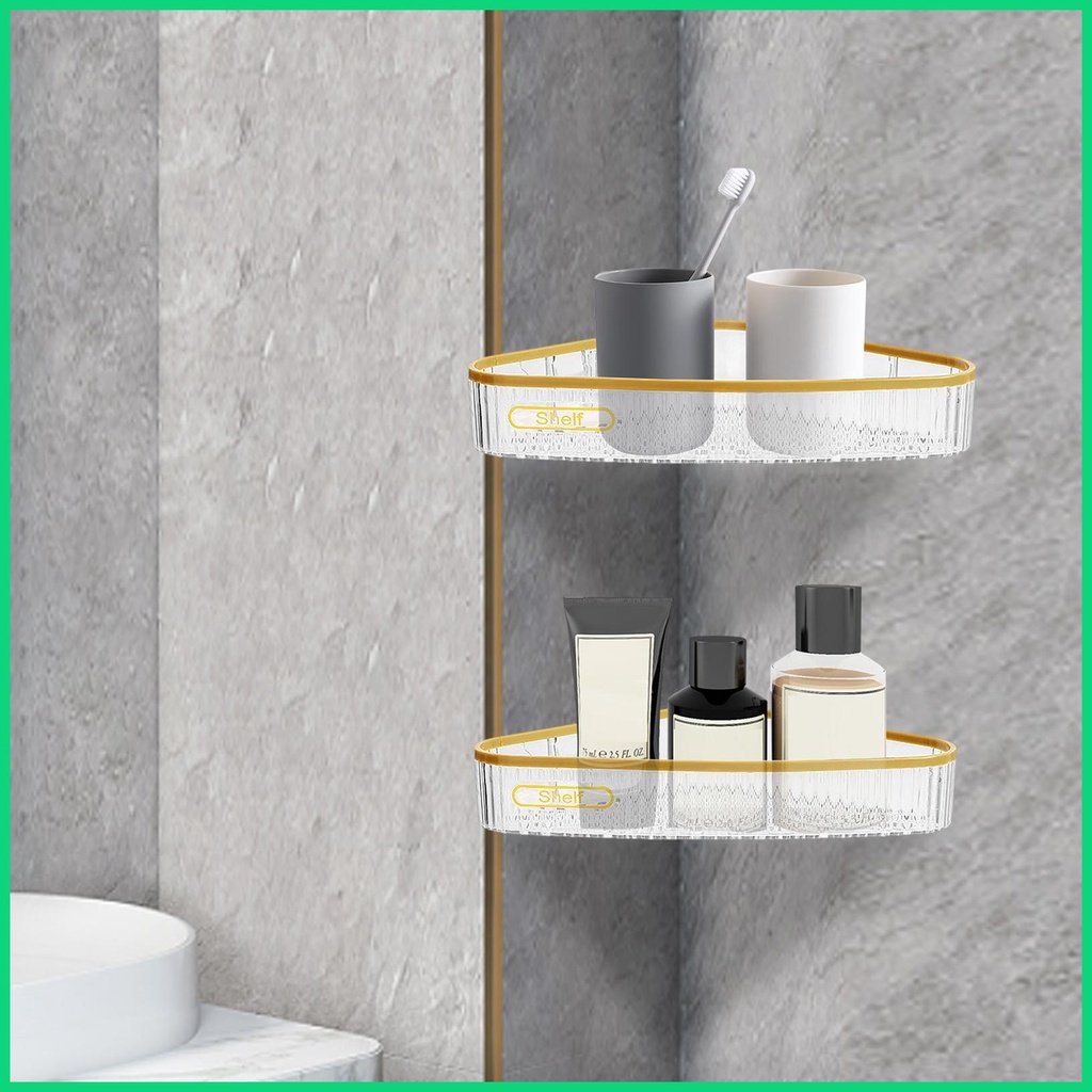 Kệ Đựng Đồ Dùng Gắn Góc Tường Nhà Tắm Tự Dính Tiện Dụng