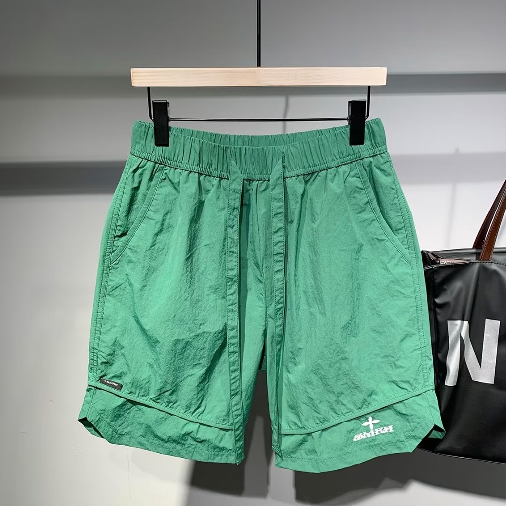 Quần Short Thể Thao 5 Tấc Mỏng Nhanh Khô Thêu Họa Tiết Đường Phố Thời Trang Mùa Hè Cho Nam