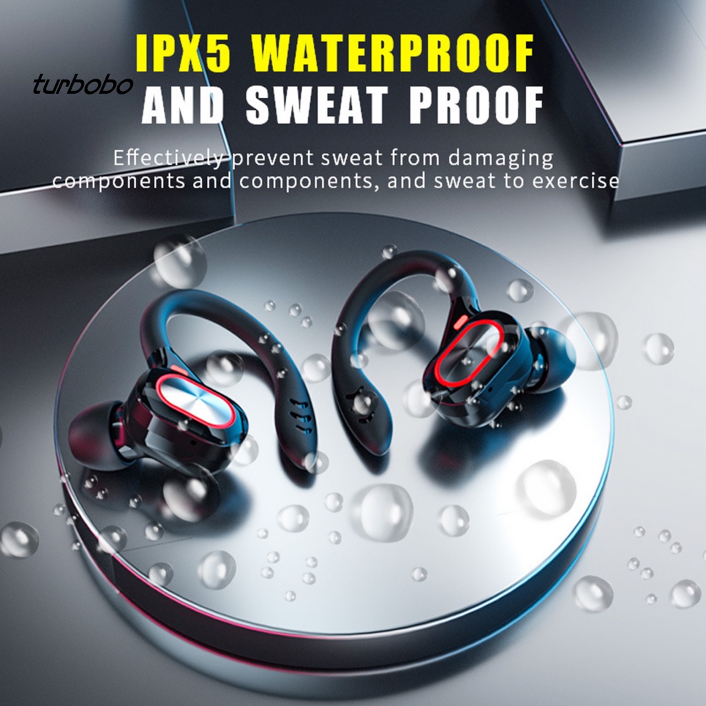 Tai nghe không dây turbobo Móc Vành Tai Hiển Thị LED Chống Thấm Nước Mới Lạ